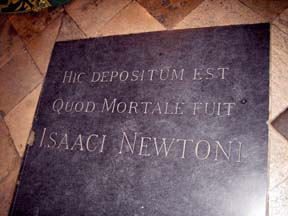 Newton's grave Westminster Abbey